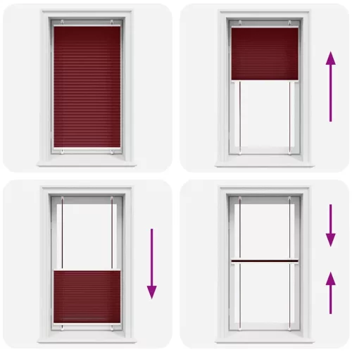 Pliszírozott redőny Bordeaux piros 80x150 cm szövetszélesség