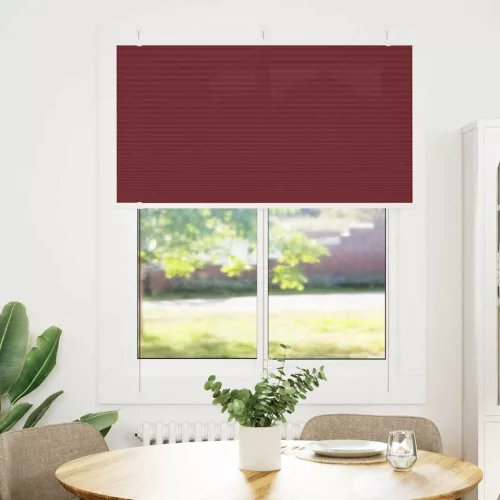 Pliszírozott redőny Bordeaux piros 105x150 cm szövetszélesség