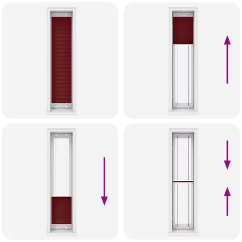 Pliszírozott redőny Bordeaux piros 40x200 cm szövetszélesség
