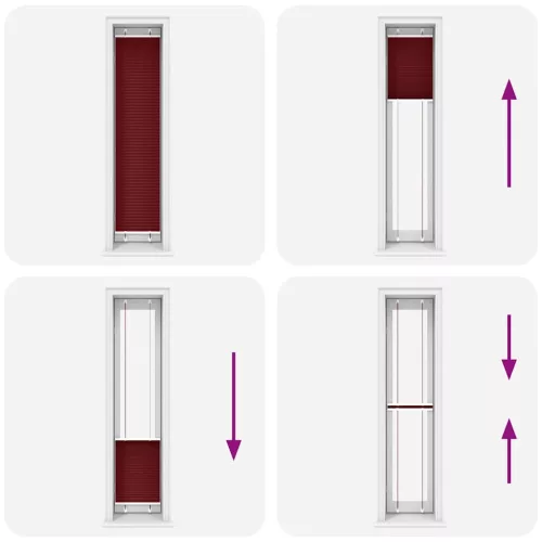 Pliszírozott redőny Bordeaux piros 50x200 cm szövetszélesség