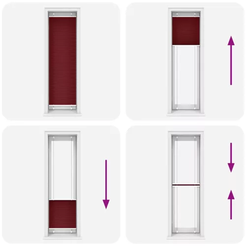Pliszírozott redőny Bordeaux piros 60x200 cm Szövetszélesség