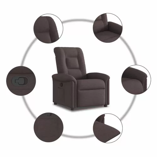 Sötétbarna szövet dönthető fotel