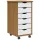 MOSS mézbarna tömör fenyőfa görgős szekrény fiókokkal