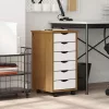 MOSS mézbarna tömör fenyőfa görgős szekrény fiókokkal