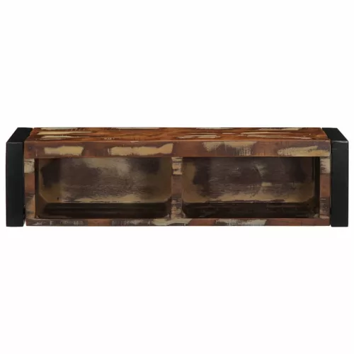 Többszínű tömör újrahasznosított fa TV-szekrény 80x30x25 cm
