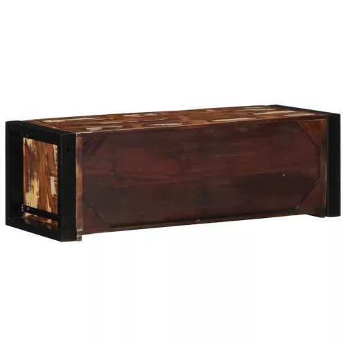 Többszínű tömör újrahasznosított fa TV-szekrény 80x30x25 cm
