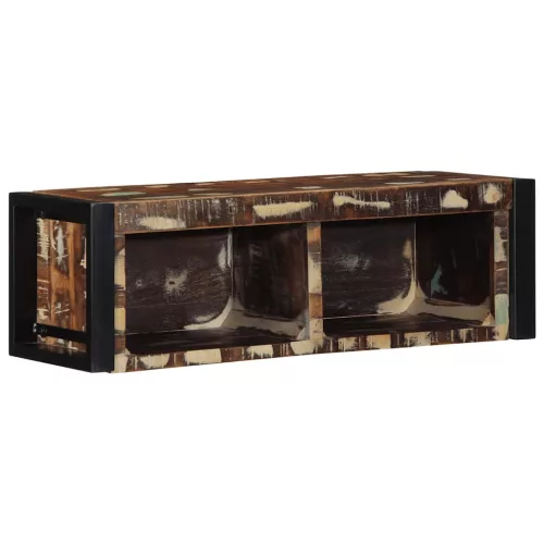 Többszínű tömör újrahasznosított fa TV-szekrény 80x30x25 cm