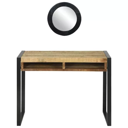 Öltöztetőasztal polcokkal Barna 100 x 50 x 75 cm Tömör mangófa