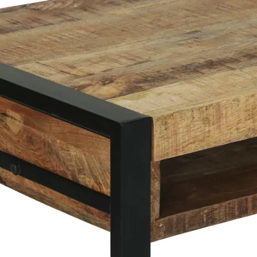 Öltöztetőasztal polcokkal Barna 100 x 50 x 75 cm Tömör mangófa