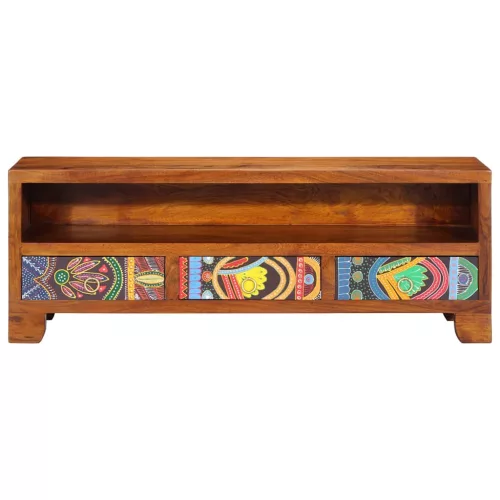 Tömör akácfa többszínű TV-szekrény 110x30x40