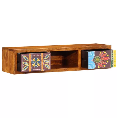 Tömör akácfa többszínű TV-szekrény 100x30x22