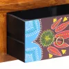 Tömör akácfa többszínű TV-szekrény 100x30x22