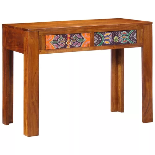 Asztal fiókkal tárolóval Barna 100 x 50 x 75 cm Tömör akácfa