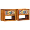 Éjjeliszekrény fiókkal 2 pcs Barna 40 x 35 x 35 cm tömör akácfa