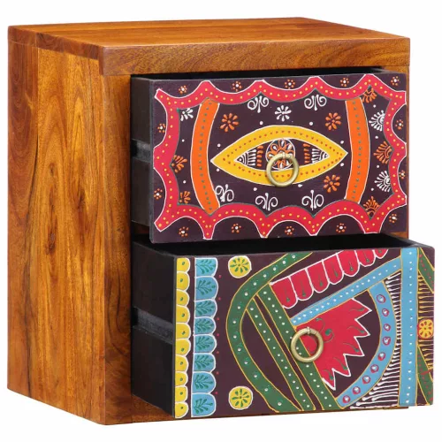 Éjjeliszekrény fiókkal 2 pcs Barna 35 x 30 x 40 cm tömör akácfa