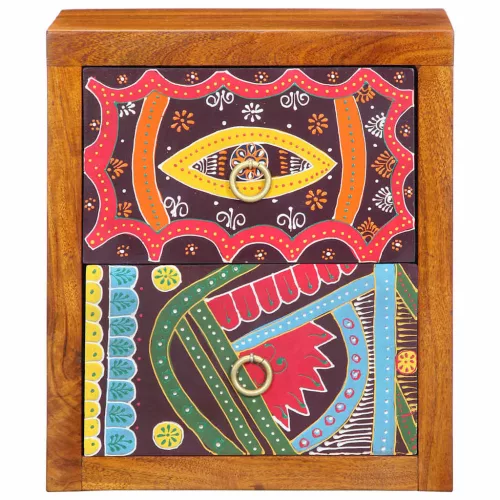 Éjjeliszekrény fiókkal 2 pcs Barna 35 x 30 x 40 cm tömör akácfa