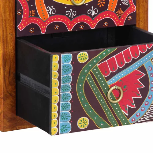 Éjjeliszekrény fiókkal 2 pcs Barna 35 x 30 x 40 cm tömör akácfa
