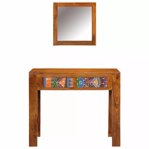Öltözködőasztal fiókkal Barna 90 x 45 x 75 cm Tömör akácfa