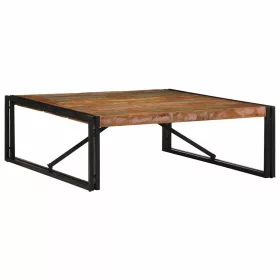   Többszínű tömör újrahasznosított fa dohányzóasztal 100x100x35cm