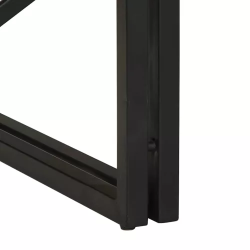 Többszínű tömör újrahasznosított fa dohányzóasztal 100x100x35cm