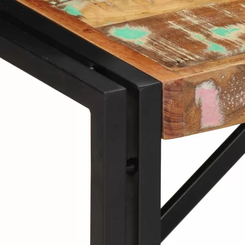 Többszínű tömör újrahasznosított fa dohányzóasztal 80x40x35 cm