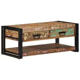   Dohányzóasztal többszínű 90x50x38cm tömörfa újrahasznosított fa