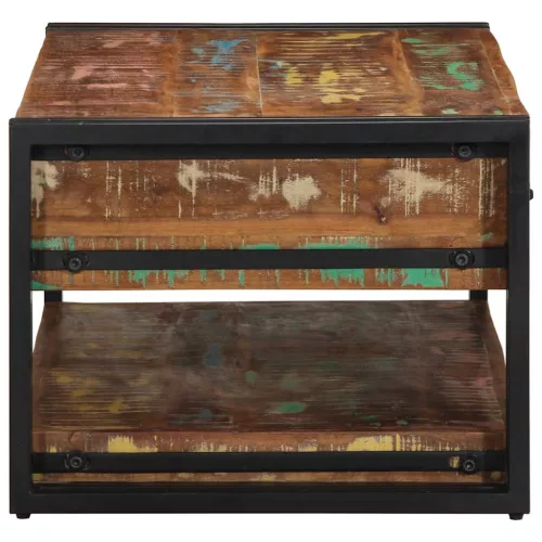 Dohányzóasztal többszínű 90x50x38cm tömörfa újrahasznosított fa