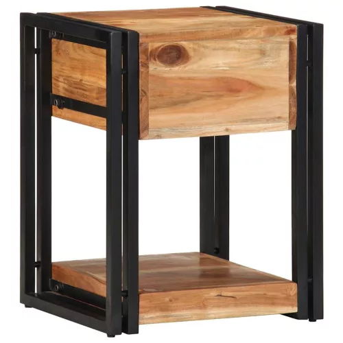 Éjjeliszekrény fiókkal 2 pcs Barna 40 x 35 x 50 cm tömör akácfa