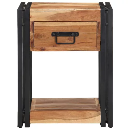 Éjjeliszekrény fiókkal 2 pcs Barna 40 x 35 x 50 cm tömör akácfa