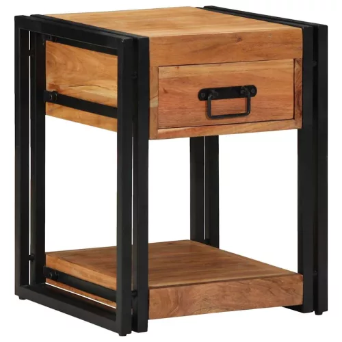 Éjjeliszekrény fiókkal 2 pcs Barna 40 x 40 x 50 cm tömör akácfa