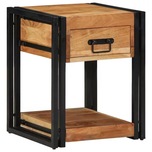 Éjjeliszekrény fiókkal 2 pcs Barna 40 x 40 x 50 cm tömör akácfa