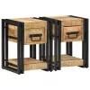 Éjjeliszekrény 2 pcs Barna 30 x 30 x 40 cm tömör mangófa