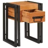 Kisasztal Barna és fekete 30 x 30 x 40 cm Tömör akácfa és Fém
