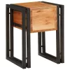 Kisasztal Barna és fekete 30 x 30 x 40 cm Tömör akácfa és Fém