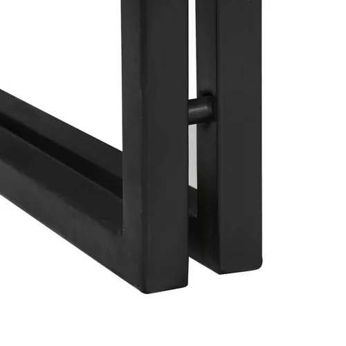 Kisasztal Barna és fekete 30 x 30 x 40 cm Tömör akácfa és Fém