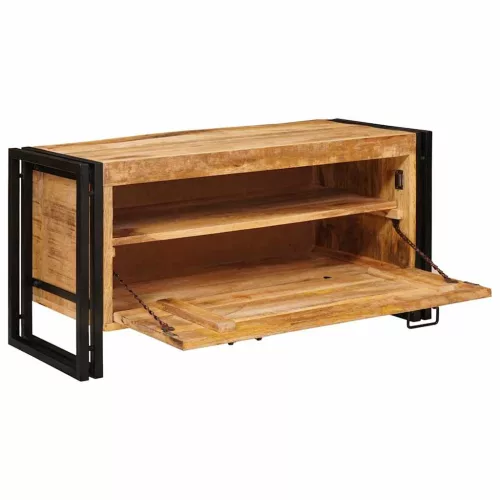 Cipőszekrény polcokkal Barna 90 x 38 x 45 cm tömör mangófa