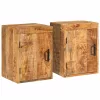 Éjjeli asztal 2 pcs Barna 35 x 33 x 48 cm Tömör Mangófát