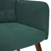 Sötétzöld bársony pihenőfotel zsámolynal