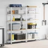 5 rétegű tárolópolcok 2 db ezüst acél és mérnöki fa