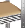 5 rétegű tárolópolcok 2 db ezüst acél és mérnöki fa