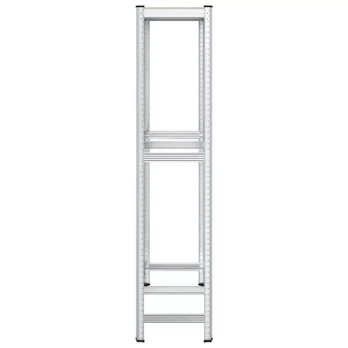 2 rétegű gumiabroncs polc ezüst 110x40x180cm acél és mérnöki fa