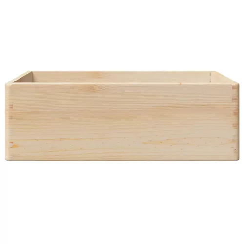 Fa doboz fogantyúkkal 40x30x13 cm tömör fa fenyő
