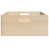 Fa doboz fogantyúkkal 40x30x13 cm tömör fa fenyő
