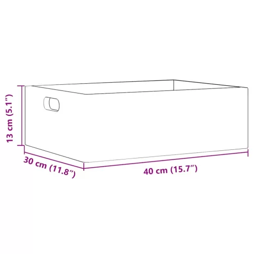 Fa doboz fogantyúkkal 40x30x13 cm tömör fa fenyő
