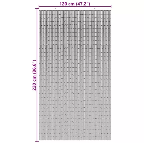 Rovaros ajtófüggöny Sötétszürke 120x220 cm bambusz