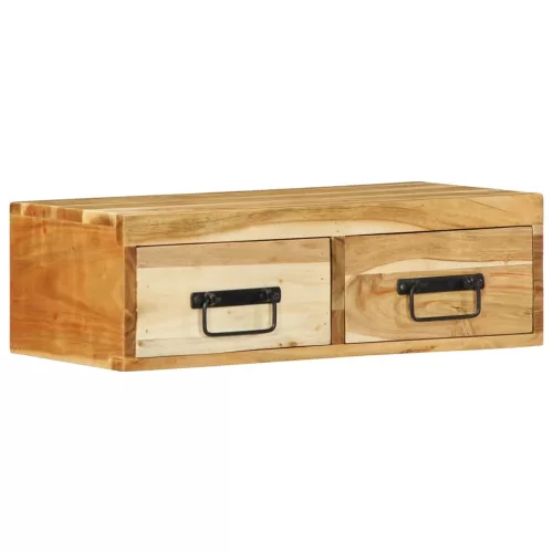 Tömör akácfa falra szerelhető TV-szekrény 60x30x19 cm