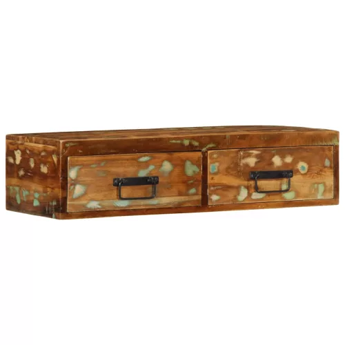 Tömör újrahasznosított falra szerelhető TV-szekrény 80x30x19 cm