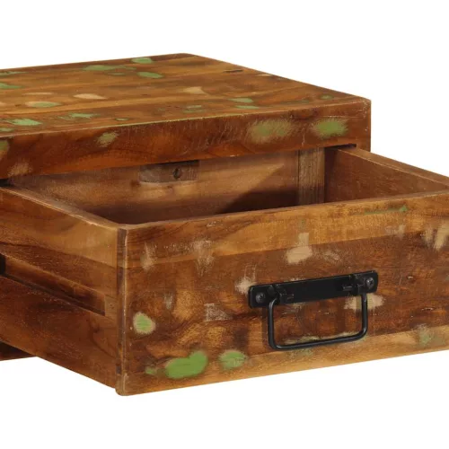 Tömör újrahasznosított falra szerelhető TV-szekrény 80x30x19 cm