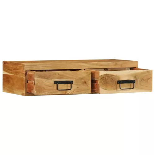 Tömör akácfa falra szerelhető TV-szekrény 80x30x19 cm