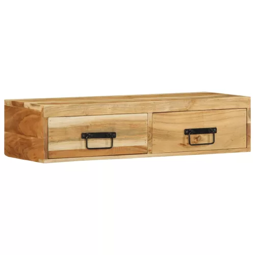 Tömör akácfa falra szerelhető TV-szekrény 80x30x19 cm